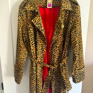 Original  Antth NY  woman’s leopard light trench coat